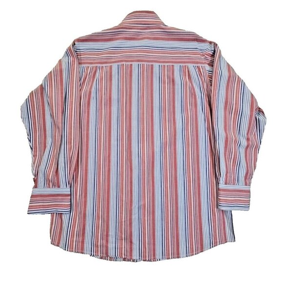 Lacoste🐊Long Sleeve Shirt Size XXL (54" Chest) Vertical Stripes 100% Cotton Y2K - Picture 2 of 13